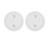 CFTGIW Plaque de Pont de Bateau Couvercle de Trappe D'inspection Ronde Joint Torique Robuste et Fiable Surface Antidérapante Plastique ABS de qualité Marine Blanc 4 Pouces de Diamètre 2