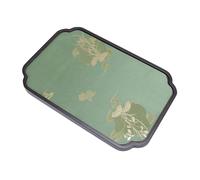 CFTGIW Plateau de Service à thé Bambusoideae Plateau de Théière Chinois de Service avec Tissu satiné pour la Maison, Le Bureau, la Maison de thé, Résistant à l'érosion à la Fois Son Grain Est