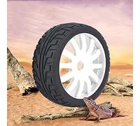 CFTGIW Pneus de Moyeu de Roue Pneus en Caoutchouc pour / 8 sur Les Courses de Voiture RC de Course Routière () Peut Résister à la Conduite RC Wheelrc Tiresrc Car Pneus1 / 8 Car Wheelrc Rubber (White)