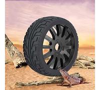 CFTGIW Pneus de Moyeu de Roue Pneus en Caoutchouc pour / 8 sur Les Courses de Voiture RC de Course Routière () Peut Résister à la Conduite RC Wheelrc Tiresrc Car Pneus1 / 8 Car Wheelrc Rubber (Black)