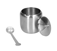 CFTGIW Récipient à Sucre 370ML 304 en Acier Inoxydable Poli brossé Antioxydation Antirouille Boîte d'assaisonnement avec Cuillère durabilité et Résistance en Fil d'Acier fabriqué Il Est en Acier