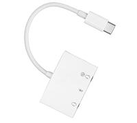 CFTGIW Répartiteur de Casque 3 en 1 USB vers C Transfert Double Adaptateur de Casque Audio AUX 3,5 Mm avec Port de Charge Rapide de Type C pour Charger Votre Montre d'écoute et Deux Prises USB