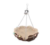 CFTGIW Roard Birds St Swing Toy Hanging with Three Chain Bells Toys Ree Chain Bells Bird Hanging Swing Rattan