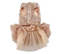 CFTGIW Robe d'été en Tissu pour Petit Chien, Jupe à Bulles de Princesse à Paillettes pour Chiot, Costume de Mariage, Matériau de qualité et Porter, Design Exquis, 1 Ourlet Tendance Paillettes (XL)