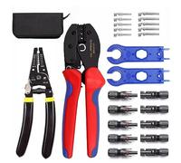 CFTGIW Solar PV TRACHPPING Tool Kit avec Fil de Fil et Strip-teaseur et 5 Paires Connecteurs Solaires PV et Clés de Gamme 2PCS pour AWG14-10 2,5/4/6 Mm2 Solar Crimp TOOLLOR