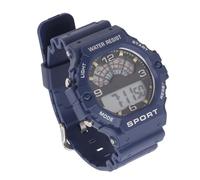 CFTGIW Sport Mens Digital Chronograph Strap Watch Vintage Mens Digital Watch W50M White Horaire Deuxième Run Date Day Sport Chronograph Strap Watchmens (Blue)