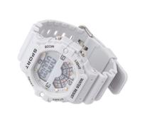 CFTGIW Sport Mens Digital Chronograph Strap Watch Vintage Mens Digital Watch W50M White Horaire Deuxième Run Date Day Sport Chronograph Strap Watchmens (Grey)