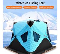 CFTGIW Tente de Pêche sur Glace épaisse à 4 Couches, Abri de Pêche d'hiver, Tente de Camping par Temps Froid pour 2 Personnes, Offre Une Rétraction du Vent Doté d'un Design amélioré avec Sa (S)