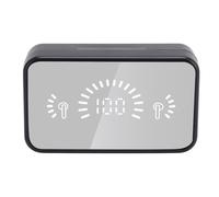CFTGIW Traductor de Langue Écouteurs 144 Langues en Ligne 5.4 Traduction Écouteurs avec Application Mirror Charging Case for Travel White Translator Prend en Charge Les 14 Traducteur de (Black)