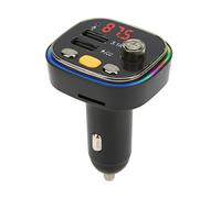 CFTGIW Transmetteur FM Double USB Chargeur Rapide Appel Mains Libres Adaptateur de Voiture rétroéclairé Couleur LED, avec 7 Modes D'éclairage LED Couleur, adapté pour Allume-Cigare de