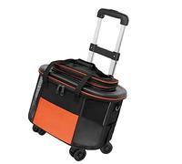 CFTGIW Valise à roulettes Portable pour Animaux de Compagnie, Respirante, pour Chien et Chat, avec roulettes, Valise pour Animaux de Compagnie, pour Sortir, Voyage, Orange, Dimension Ronde, (Orange)