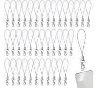 Cfus-50 Stück Violet Mobile Phone Lanyard Strap For Keyrings, Mobile Phone Pendant Loops With Carabiner, Phone Ring Strap, Mobile Phone Charm Cord For Pendents, Usb Key Pendentif