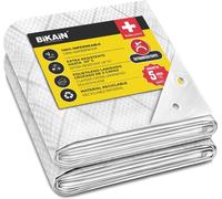 CFUS-Bâche imperméable pour l'extérieur - 3x4m - 120 g/m2 - Trous soudés renforcés - Polyéthylène laminé croisé 3 Couches - Blanc - Protection Totale - Extra Forte - Bikain
