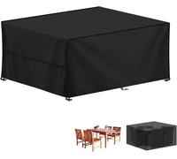 Cfus-Housse Table De Jardin, 190x125x75cm Bache Salon De Jardin Rectangulaire Housse Protection Salon De Jardin Imperm¿¿Able Bache Table De Jardin, Anti-Uv, 420d Oxford Housse Table Exterieur