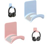 Cfux-2 Pièce Support Casque, Support De Casque De Jeu Universel, Écouteurs Crochet Headset Stand Holder, Support Casque Mural Autocollant Pour Écouteurs Gaming, Câbles (Bleu Et Rose)