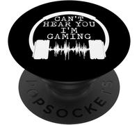 CFUX-Drôle Joueur Jeux Casque d'écoute PC Entendre Lecteur Cadeau PopSockets PopGrip - Support et Grip pour Smartphone/Tablette avec un Top Interchangeable