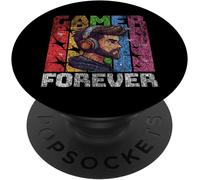 CFUX-Gamer Forever - Casque coloré Design Vieilli PopSockets PopGrip Adhésif