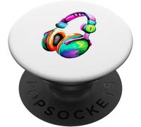 CFUX-Musique Design Casque coloré pour écouter de la musique Technicien du son PopSockets PopGrip Interchangeable