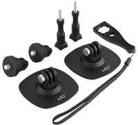 CFUX-Support Adhésif pour GoPro, Supports de Casque Flexible pour Insta360, Kit d'Accessoires pour Caméras d'action (6 en 1)