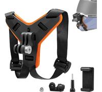 CFUX-Support De Menton Antidérapant Pour Casque De Moto, Support À Crochet J Allongé, Support GoPro Moto, Compatible Avec GoPro Hero 13/12/11/10/9/8/7/6/5, DJI Osmo Action, Insta360