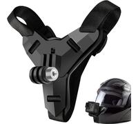 CFUX-Support de mentonnière pour casque de moto, support de caméra avec montage avant compatible pour GoPro Hero 2018 6 5 4 3 Session SJCAM AKASO Campark Polaroid Osmo etc. (Black)