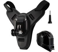 CFUX-Support Gopro Casque Moto 1pcs pour Gopro Hero11/10/9/8/7/6/5 Black¿Session 4¿Hero 3¿DJI Osmo Action¿Insta360 One R¿Akaso/Campark/Yi avec Silicone Antidérapant, Action Cam Accessoires