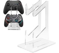 CFUX-Support Manette Double en Acrylique Transparent - Présentoir Universel pour PS5 Xbox Switch - Support de Bureau Compact pour Accessoires Gaming - Design Élégant pour Chambre ou Salle de Jeu