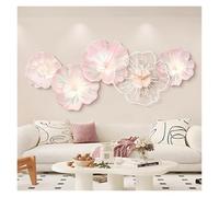 CFY652 Grande applique murale décorative à fleurs avec horloge et télécommande pour salon, lampe réglable, peinture à suspendre, décoration de chambre à coucher, bureau, horloge d'art (100 x 42 cm)