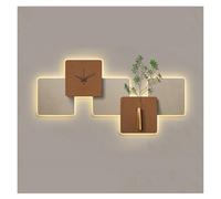 CFY652 Grande applique murale décorative avec horloge et télécommande pour salon, lampe carrée moderne 3D sans tic-tac, horloge à suspendre pour chambre à coucher, bureau (vert, taille XL)