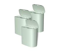 CFY652 Intérieur Poubelle à capteur Intelligent 10l, maison, salle de bains, toilettes automatiques avec couvercle, salon électrique, corbeille déchets fente étroite Benne à ordures(Green,3PACK)