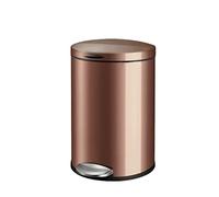 CFY652 Intérieur Poubelle à pédale domestique en acier inoxydable, 5L/9L/12L, salon avec couvercle, salle de bain, chambre coucher, lumière, cuisine luxe, bureau Benne à ordures(Bruin,9L)