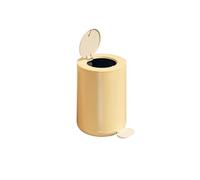 CFY652 Intérieur Poubelle de Type presse à pied et main, lumière domestique luxe, salle bains, toilettes, cuisine, salon avec couvercle, chambre coucher, grande capacité Benne à ordures(Yellow,Petit)
