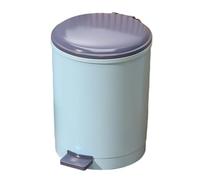 CFY652 Intérieur Poubelle ronde avec couvercle, poubelle sans contact, à pédale en plastique de 9/13 litres seau intérieur for salon, chambre, salle bain, cuisine Benne à ordures(Blue,9L)