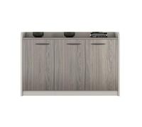 CFY652 Multifonctionnel Armoire de Rangement Basse à Trois Portes en Bois avec poignée for Le des données. Deux Couleurs Disponibles Classeur Mobile(Grigio)