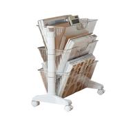 CFY652 Multifonctionnel Bibliothèque Amovible, boîte de Rangement Documents Transparente, Stockage données Classeur Mobile