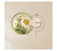 CFY652 pour la Maison Grande décoration Murale à Fleurs, Horloge Moderne 3D, Lampe silencieuse sans tic-tac, Sculpture Suspendue, for Bureau, Chambre Coucher Horloge décorative(Green,70cm)