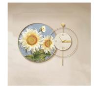 CFY652 pour la Maison Grande décoration Murale à Fleurs, Horloge Moderne 3D, Lampe silencieuse sans tic-tac, Sculpture Suspendue, for Bureau, Chambre Coucher Horloge décorative(Blue,70cm)