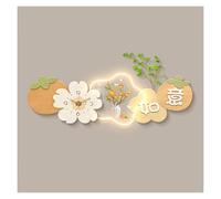 CFY652 pour la Maison Grande Horloge Murale décorative avec Peinture, lumière réglable et télécommande for Salon, Lampe silencieuse sans tic-tac Horloge décorative(Orange,120 * 40cm)