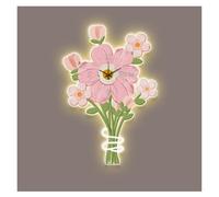 CFY652 pour la Maison Horloge Murale décorative à Fleurs avec télécommande, horloges murales silencieuses sans tic-tac, Sculpture Suspendue Horloge décorative(Pink,50 * 74cm)