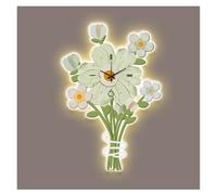 CFY652 pour la Maison Horloge Murale décorative à Fleurs avec télécommande, horloges murales silencieuses sans tic-tac, Sculpture Suspendue Horloge décorative(Green,50 * 74cm)
