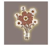 CFY652 pour la Maison Horloge Murale décorative à Fleurs avec télécommande, horloges murales silencieuses sans tic-tac, Sculpture Suspendue Horloge décorative(Bruin,60 * 89cm)