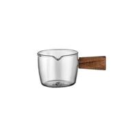 CFY652 Saucière Pichet à crème en Verre avec poignée en Bois Simple, Pot à Sauce ménager, saucière Sauciere(Petit)