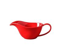 CFY652 Saucière Trémie de jus de Nourriture Occidentale en céramique de Haute qualité, Plat de Sauce, café avec Tasse de Lait, Vaisselle de Table, Tasse de jus de Bateau, Bol de Sauce Sauciere(Red)