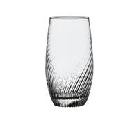CFY652 Verre a Eau Spiral Strips Stemless Drinking Glasses, Hand Blown Textured Glass Cups for Water, Juice, Iced Tea, Cocktails and Whiskey Verrerie(Grand)
