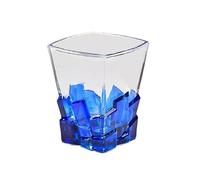 CFY652 Verre a Eau Verres à whisky colorés de 250 ml, verres fond carré peints la main Verrerie(Blue)