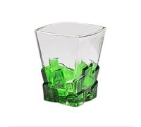 CFY652 Verre a Eau Verres à whisky colorés de 250 ml, verres fond carré peints la main Verrerie(Green)