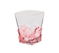 CFY652 Verre a Eau Verres à whisky colorés de 250 ml, verres fond carré peints la main Verrerie(Pink)