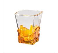 CFY652 Verre a Eau Verres à whisky colorés de 250 ml, verres fond carré peints la main Verrerie(Yellow)