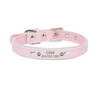 CFZSALK Personalized Tag Pet Dog Collar for Small Medium Large Dogs Custom ID Nameplate Soft Leather Puppy Cat Dog Collar(7,3)