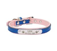 CFZSALK Personalized Tag Pet Dog Collar for Small Medium Large Dogs Custom ID Nameplate Soft Leather Puppy Cat Dog Collar(12,1)